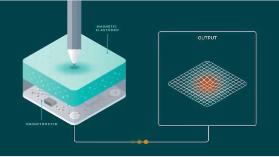 ReSkin 讀取其內部磁場中的變化以執行觸覺感知的表ç¤?
