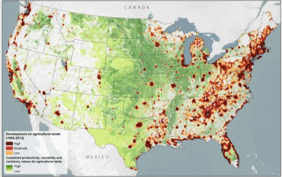 農業用地已轉變為城市和住宅開發項ç?