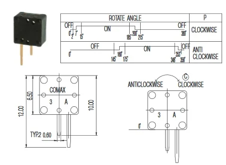 圖 4.滾球傳感器開關。圖片取自 C&K 的 數據表(部件號:RB-220-07 R)。